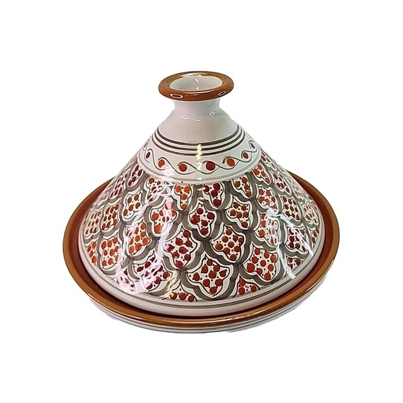 Williams Sonoma Engage Tunusian Hand Painted Tagine Utilitarian Decor Cooking - Picture 2 of 10